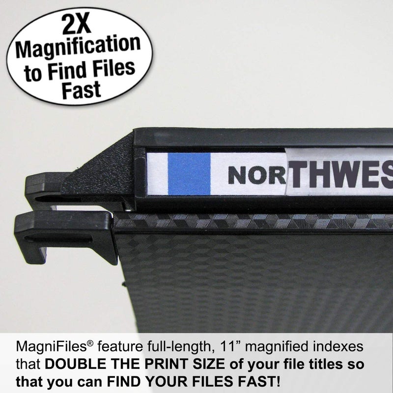 Ultimate Office MagniFile Hanging File Folders V Base Letter Size with 11 inch Magnified Indexes That Double The Size of Your File Titles to Find Files Fast. (Set of 20 Black) - Image 3